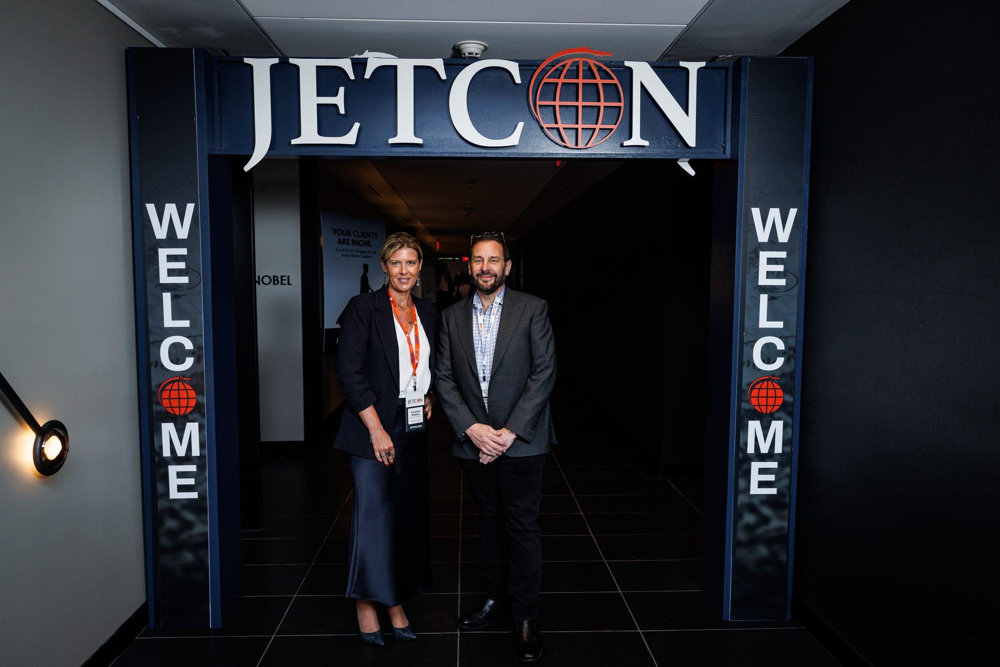 The branded Jetcon welcome arch at the entrance to the 2026 show